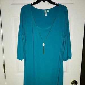 women's casual aqua blue dress
